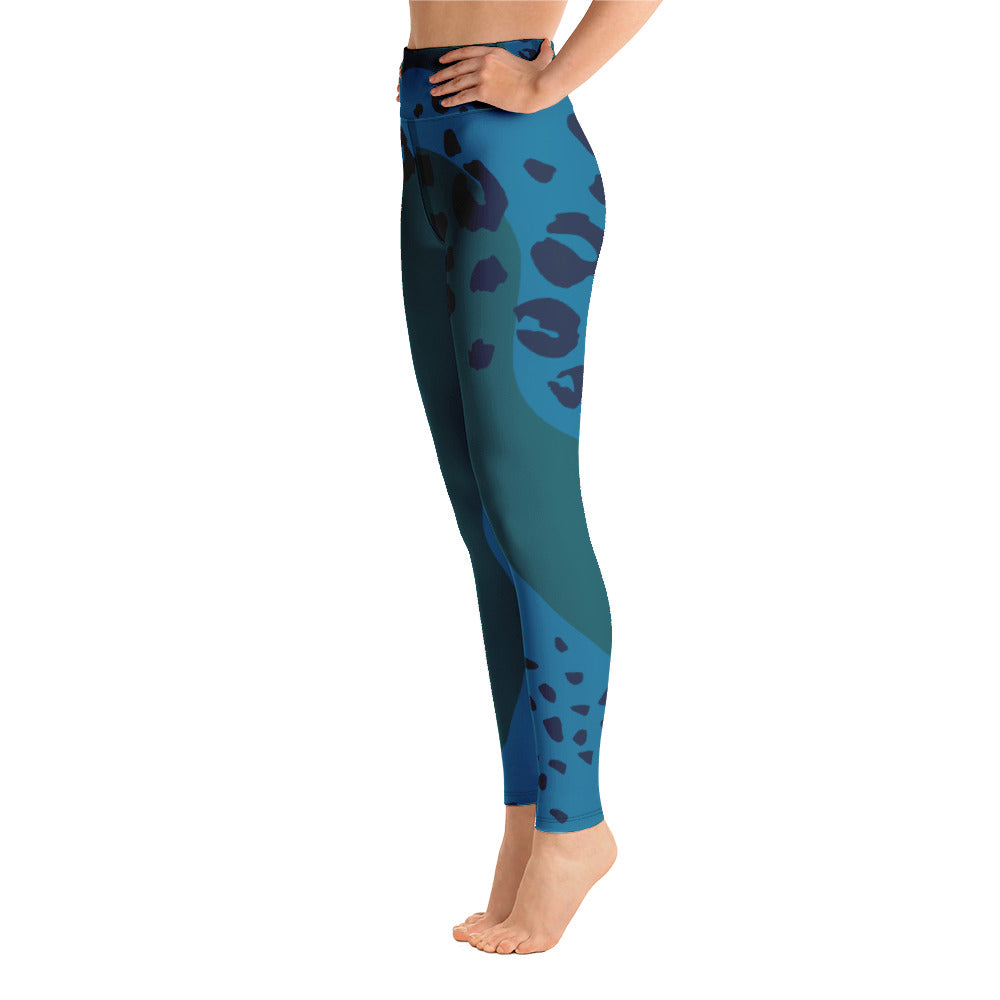 Leggings de Yoga de Mujer con Estampado Tropical de Leopardo Tiburón