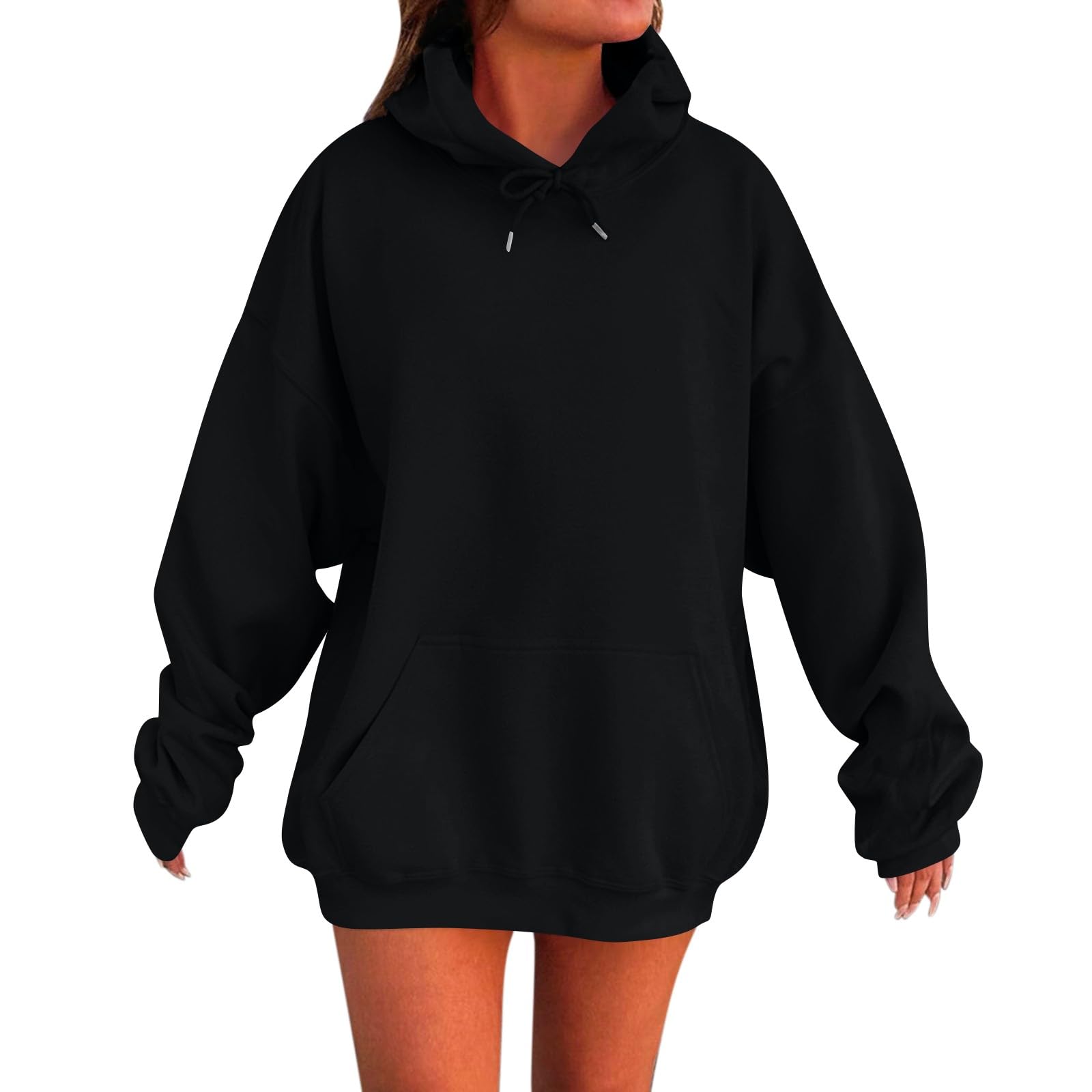 Sudaderas con Capucha de Cuello Redondo